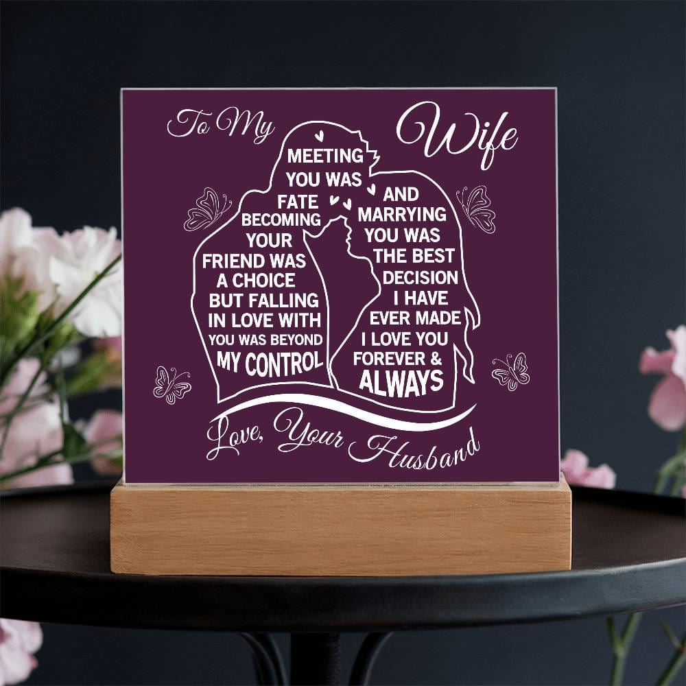 Gift for Wife from Husband "Love You Always" - Acrylic Square Plaque