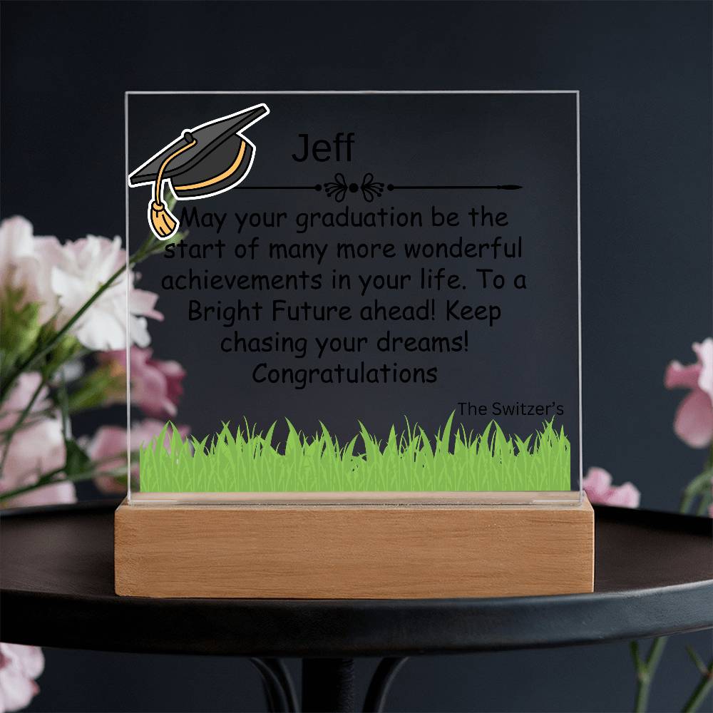 Gift for Graduation "A Bright Future" - Acrylic Square Plaque