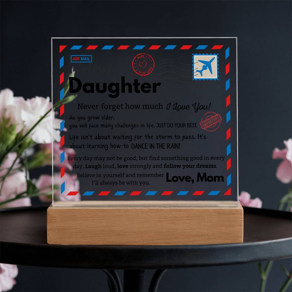 To my Daughter - Never Forget How Much I love you - Acrylic Square Plaque