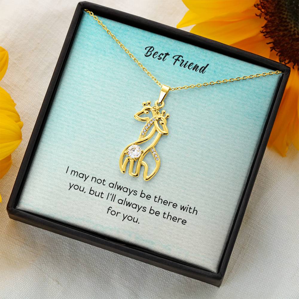 Gift for Friend "Always There For You" - Giraffe Necklace