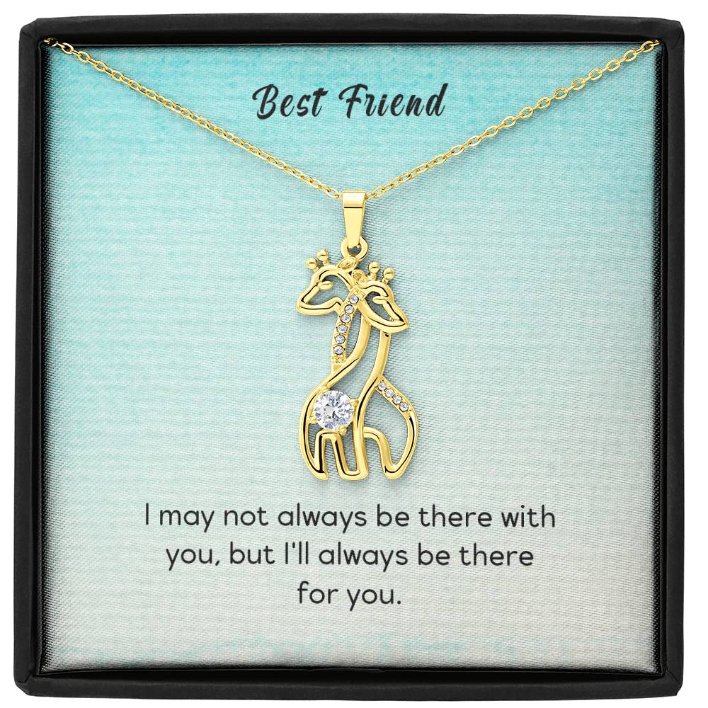 Gift for Friend "Always There For You" - Giraffe Necklace